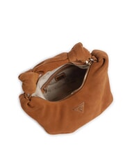 GUESS ISOTTA Borsa in pelle suede con catena COGNAC - Borse Donna - 3