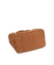 GUESS ISOTTA Borsa in pelle suede con catena COGNAC - Borse Donna - 5