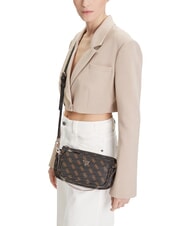 GUESS NOELLE 2 Borsa a tracolla 2 in 1 con logo 4G brown - Borse Donna - 7