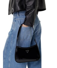 GUESS ARNELA Borsa lucida a spalla NERO - Borse Donna - 6
