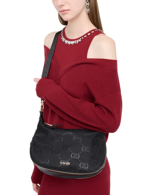 KALISKA Borsa hobo media in nylon NERO - Borse Donna