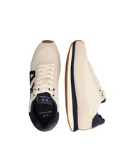 ARMANI EXCHANGE ROYALE SUEDE AIR MESH Sneakers in pelle AX logo off white+navy - Scarpe Uomo - 3