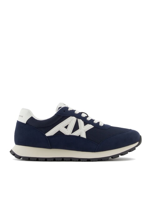 DROP MICROSUEDE Sneakers con logo a contrasto navy+off white - Scarpe Uomo