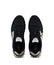 ARMANI EXCHANGE DROP MICROSUEDE Sneakers con logo laterale black/pale gold - Scarpe Donna - 3