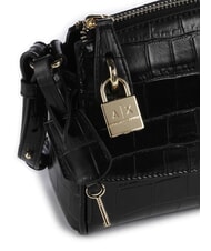 ARMANI EXCHANGE JANE CROCO Borsa a tracolla stampa cocco black - Borse Donna - 3