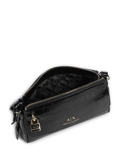 JANE CROCO Borsa a tracolla stampa cocco black - Borse Donna