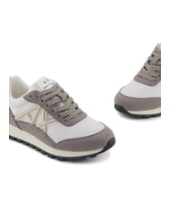 ARMANI EXCHANGE DROP MICROSUEDE Sneakers con logo laterale brown bass+off white - Scarpe Donna - 4