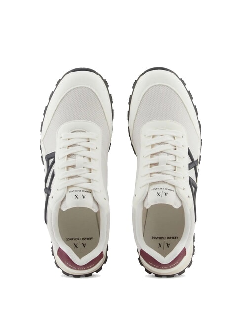 DROP MICROSUEDE Sneakers con logo a contrasto off white+deep navy+pomenegrat - Scarpe Uomo