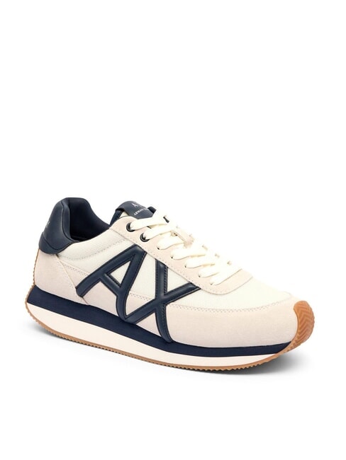 ROYALE SUEDE AIR MESH Sneakers in pelle AX logo off white+navy - Scarpe Uomo