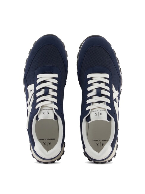 DROP MICROSUEDE Sneakers con logo a contrasto navy+off white - Scarpe Uomo