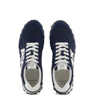 ARMANI EXCHANGE DROP MICROSUEDE Sneakers con logo a contrasto navy+off white - Scarpe Uomo - 3