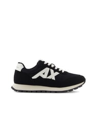 ARMANI EXCHANGE DROP MICROSUEDE Sneakers con logo a contrasto black + off white - Scarpe Uomo - 2
