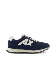 ARMANI EXCHANGE DROP MICROSUEDE Sneakers con logo a contrasto navy+off white - Scarpe Uomo - 2