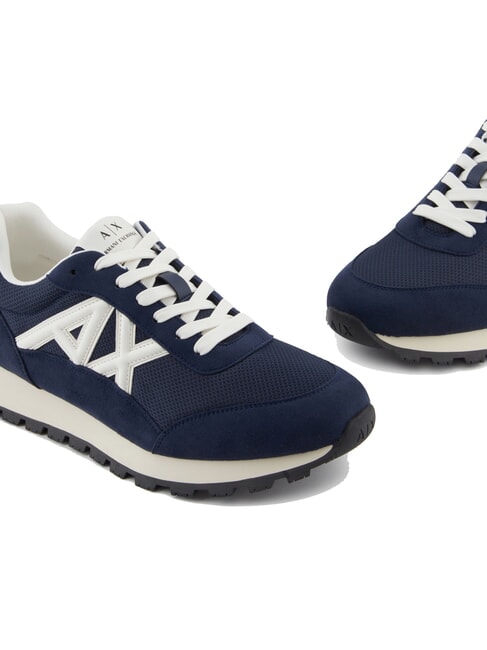 DROP MICROSUEDE Sneakers con logo a contrasto navy+off white - Scarpe Uomo