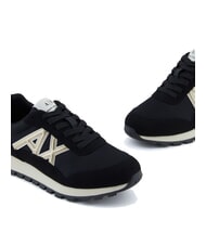 ARMANI EXCHANGE DROP MICROSUEDE Sneakers con logo laterale black/pale gold - Scarpe Donna - 4
