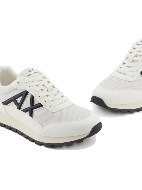 DROP MICROSUEDE Sneakers con logo a contrasto off white+deep navy+pomenegrat - Scarpe Uomo