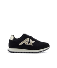 ARMANI EXCHANGE DROP MICROSUEDE Sneakers con logo laterale black/pale gold - Scarpe Donna - 2