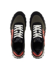 ARMANI EXCHANGE DROP MICROSUEDE Sneakers con logo a contrasto black+olive night+pumpkin - Scarpe Uomo - 3