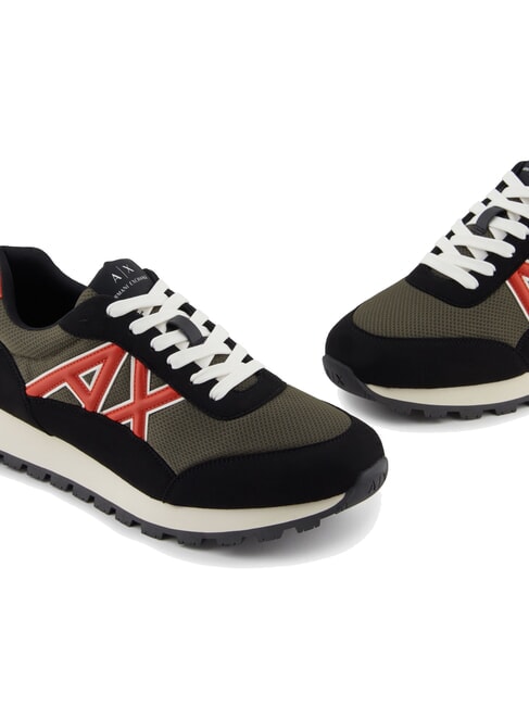 DROP MICROSUEDE Sneakers con logo a contrasto black+olive night+pumpkin - Scarpe Uomo