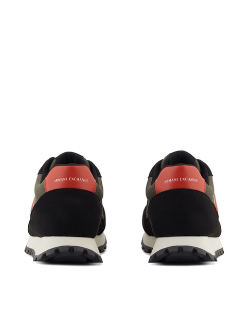 DROP MICROSUEDE Sneakers con logo a contrasto black+olive night+pumpkin - Scarpe Uomo