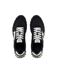 ARMANI EXCHANGE DROP MICROSUEDE Sneakers con logo a contrasto black + off white - Scarpe Uomo - 3