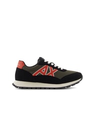 ARMANI EXCHANGE DROP MICROSUEDE Sneakers con logo a contrasto black+olive night+pumpkin - Scarpe Uomo - 2