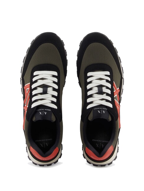 DROP MICROSUEDE Sneakers con logo a contrasto black+olive night+pumpkin - Scarpe Uomo