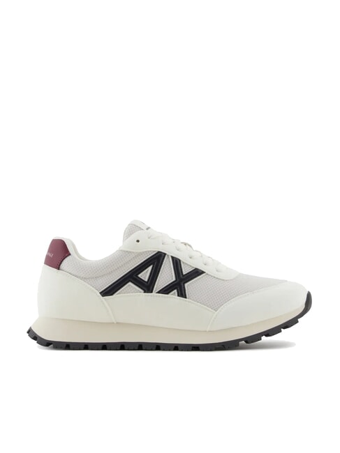 DROP MICROSUEDE Sneakers con logo a contrasto off white+deep navy+pomenegrat - Scarpe Uomo