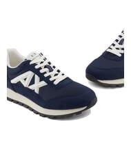 ARMANI EXCHANGE DROP MICROSUEDE Sneakers con logo a contrasto navy+off white - Scarpe Uomo - 4