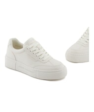 ARMANI EXCHANGE KURT MINI-TUMBLED Sneakers con suola alta off white - Scarpe Donna - 4