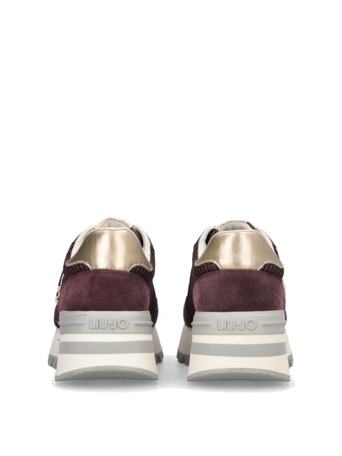 AMAZING 25 Sneakers in suede e mesh cremisi/light gold - Scarpe Donna