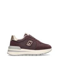 LIUJO AMAZING 25 Sneakers in suede e mesh cremisi/light gold - Scarpe Donna - 3