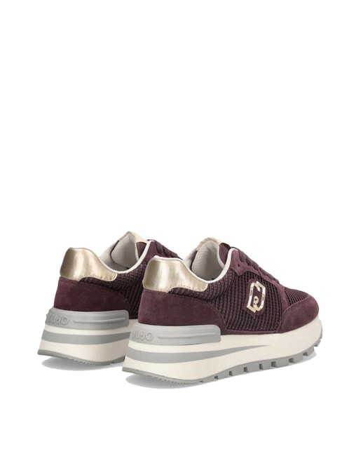 AMAZING 25 Sneakers in suede e mesh cremisi/light gold - Scarpe Donna