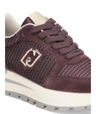 LIUJO AMAZING 25 Sneakers in suede e mesh cremisi/light gold - Scarpe Donna - 5