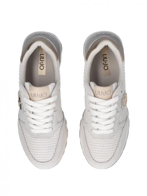 AMAZING 25 Sneakers in suede e mesh off white/light gold - Scarpe Donna