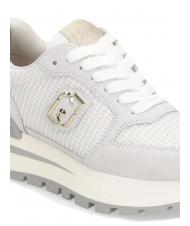 LIUJO AMAZING 25 Sneakers in suede e mesh off white/light gold - Scarpe Donna - 5