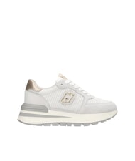 LIUJO AMAZING 25 Sneakers in suede e mesh off white/light gold - Scarpe Donna - 3