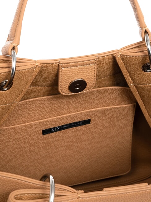 WAVE Borsa a mano grande traforata camel rose - Borse Donna