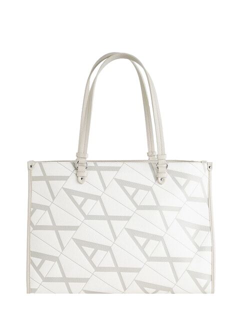 GYNGER Borsa a spalla stampa logo all over white/valley - Borse Donna