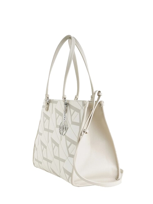 GYNGER Borsa a spalla stampa logo all over white/valley - Borse Donna