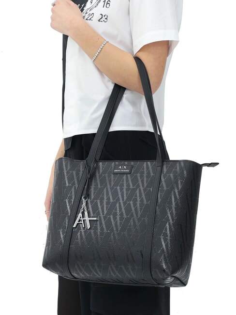 SILVYE MONOGRAM Borsa shopping a spalla black/black - Borse Donna