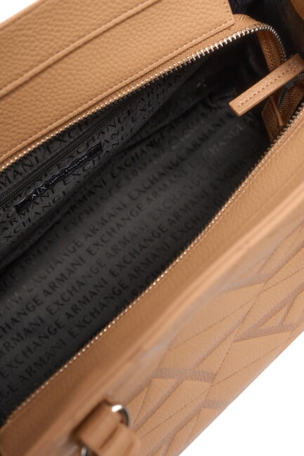 GYNGER Borsa a spalla stampa logo all over camel rose/camel rose - Borse Donna