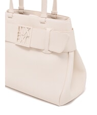 ARMANI EXCHANGE SUSIE SOFT Borsa a spalla con fibbia logata off white - Borse Donna - 3