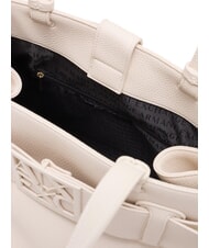 ARMANI EXCHANGE SUSIE SOFT Borsa a spalla con fibbia logata off white - Borse Donna - 5