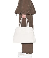 ARMANI EXCHANGE SUSIE SOFT Borsa a spalla con fibbia logata off white - Borse Donna - 6