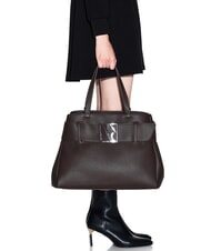 ARMANI EXCHANGE SUSIE SOFT Borsa a spalla con fibbia logata hot fudge - Borse Donna - 6