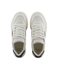 ARMANI EXCHANGE A|X Sneakers banda laterale a contrasto off white+deep navy - Scarpe Uomo - 3