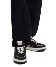 ARMANI EXCHANGE A|X Sneakers con inserti in mesh e logo deep navy+off white - Scarpe Uomo - 7