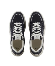ARMANI EXCHANGE A|X Sneakers con inserti in mesh e logo deep navy+off white - Scarpe Uomo - 3