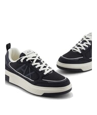 ARMANI EXCHANGE A|X Sneakers con inserti in mesh e logo deep navy+off white - Scarpe Uomo - 4
